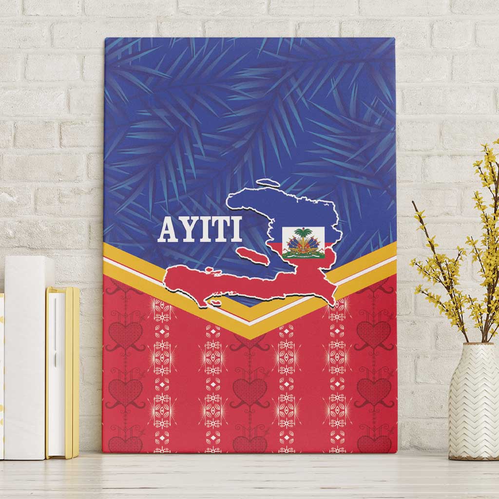 Afro-Haitians Canvas Wall Art Proud Ayiti Veve Vodou Royal Palm Leaves - Wonder Print Shop