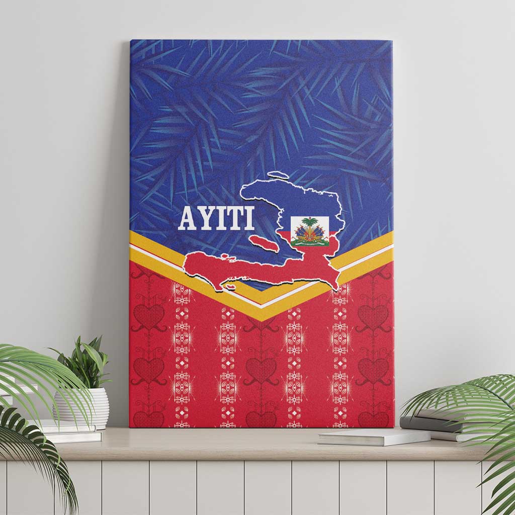 Afro-Haitians Canvas Wall Art Proud Ayiti Veve Vodou Royal Palm Leaves - Wonder Print Shop