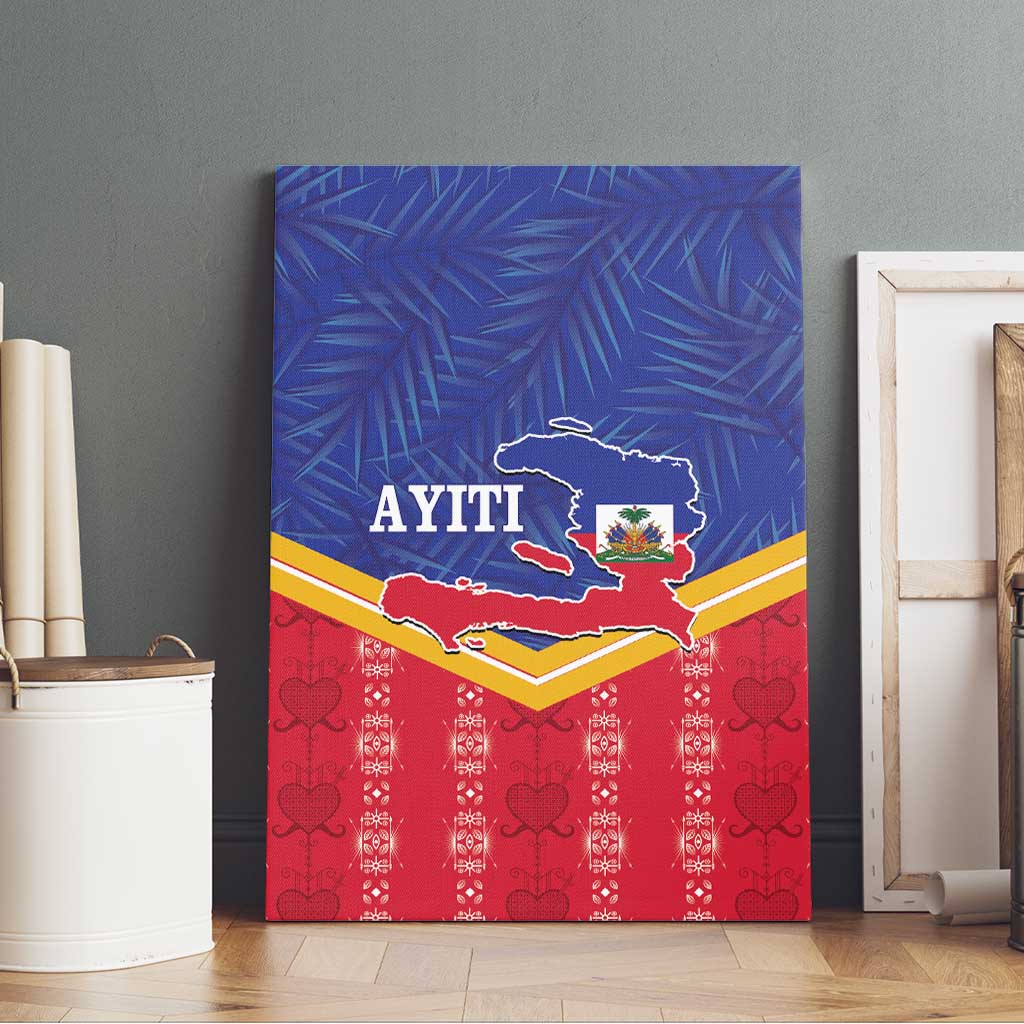 Afro-Haitians Canvas Wall Art Proud Ayiti Veve Vodou Royal Palm Leaves - Wonder Print Shop