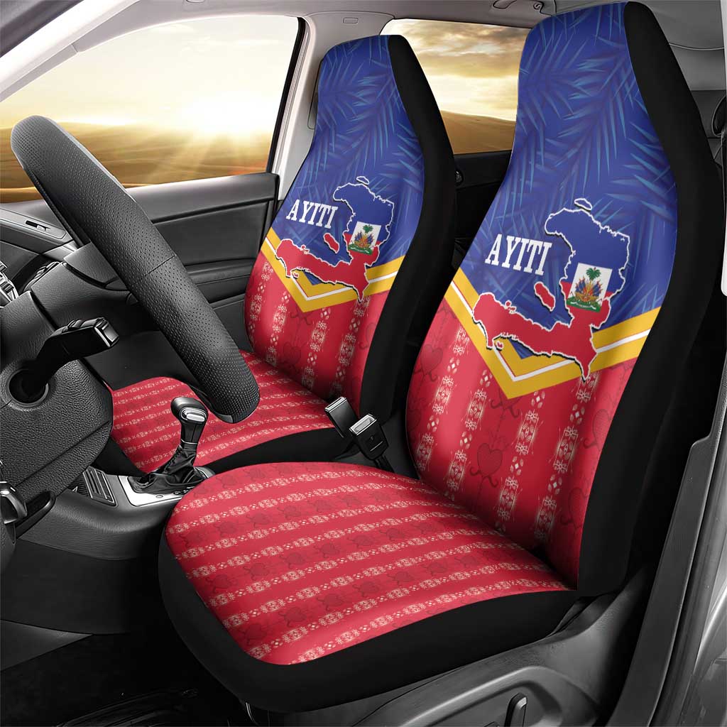 Afro-Haitians Car Seat Cover Proud Ayiti Veve Vodou Royal Palm Leaves - Wonder Print Shop