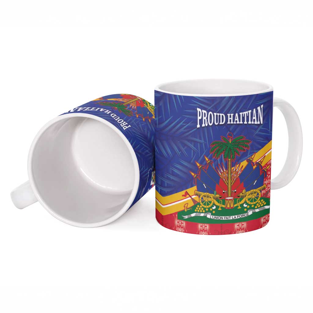 Afro-Haitians Ceramic Mug Proud Ayiti Veve Vodou Royal Palm Leaves - Wonder Print Shop