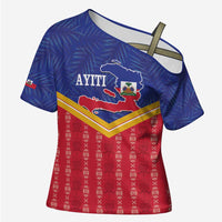 Afro-Haitians Cross Shoulder Shirt Proud Ayiti Veve Vodou Royal Palm Leaves - Wonder Print Shop