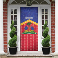 Afro-Haitians Door Cover Proud Ayiti Veve Vodou Royal Palm Leaves - Wonder Print Shop