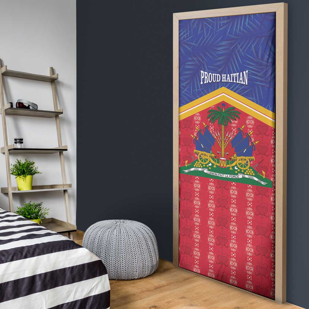Afro-Haitians Door Cover Proud Ayiti Veve Vodou Royal Palm Leaves - Wonder Print Shop