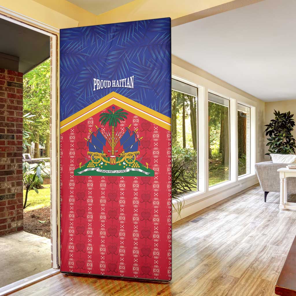 Afro-Haitians Door Cover Proud Ayiti Veve Vodou Royal Palm Leaves - Wonder Print Shop