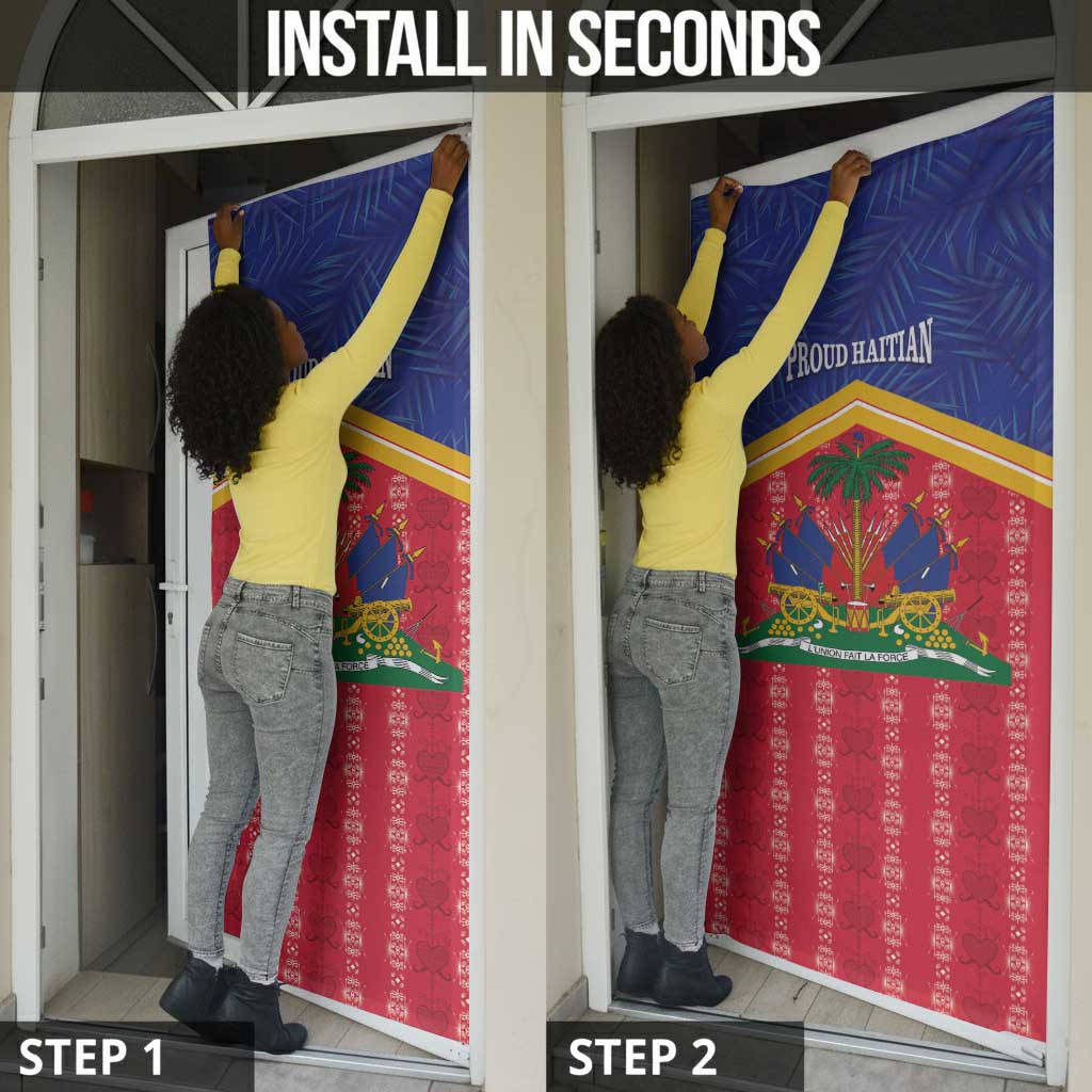 Afro-Haitians Door Cover Proud Ayiti Veve Vodou Royal Palm Leaves - Wonder Print Shop