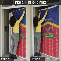 Afro-Haitians Door Cover Proud Ayiti Veve Vodou Royal Palm Leaves - Wonder Print Shop