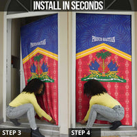 Afro-Haitians Door Cover Proud Ayiti Veve Vodou Royal Palm Leaves - Wonder Print Shop