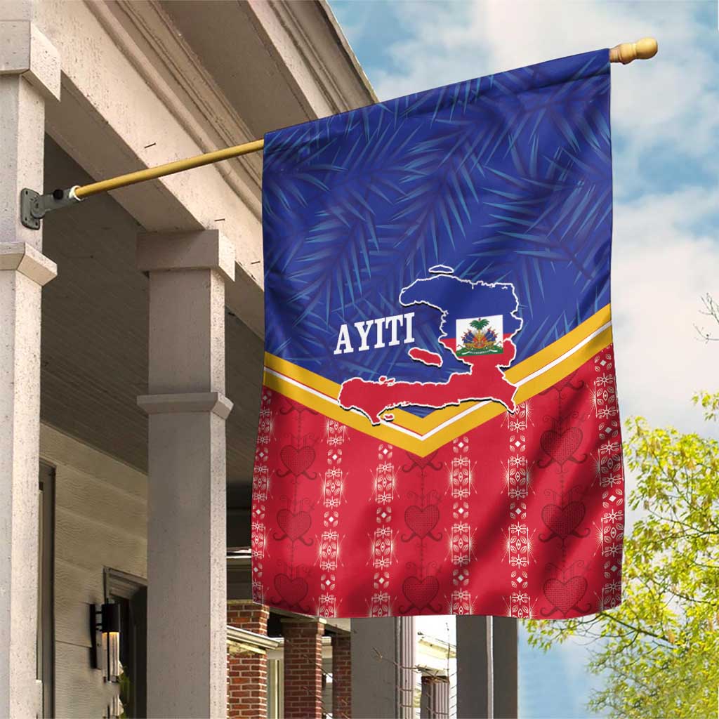 Afro-Haitians Garden Flag Proud Ayiti Veve Vodou Royal Palm Leaves - Wonder Print Shop