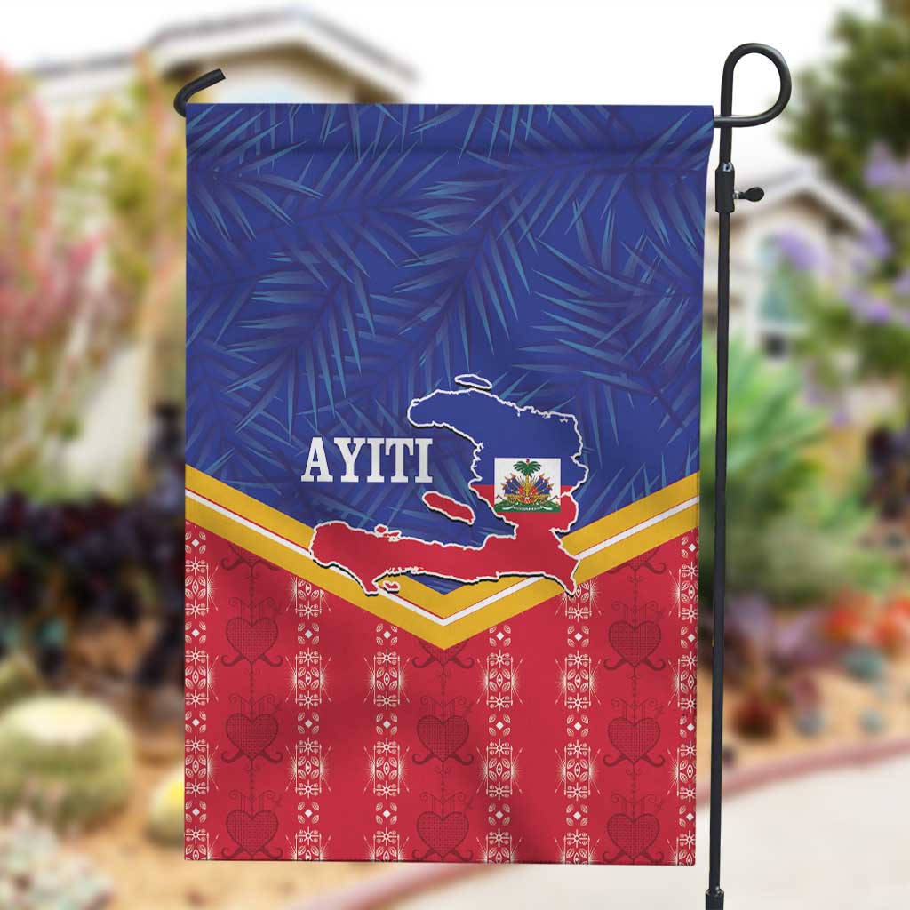 Afro-Haitians Garden Flag Proud Ayiti Veve Vodou Royal Palm Leaves - Wonder Print Shop