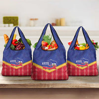 Afro-Haitians Grocery Bag Proud Ayiti Veve Vodou Royal Palm Leaves - Wonder Print Shop