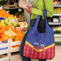 Afro-Haitians Grocery Bag Proud Ayiti Veve Vodou Royal Palm Leaves - Wonder Print Shop