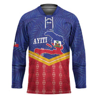 Afro-Haitians Hockey Jersey Proud Ayiti Veve Vodou Royal Palm Leaves - Wonder Print Shop