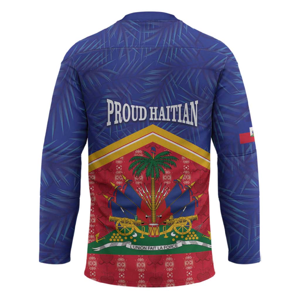 Afro-Haitians Hockey Jersey Proud Ayiti Veve Vodou Royal Palm Leaves - Wonder Print Shop