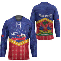 Afro-Haitians Hockey Jersey Proud Ayiti Veve Vodou Royal Palm Leaves - Wonder Print Shop