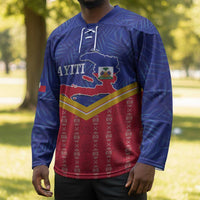 Afro-Haitians Hockey Jersey Proud Ayiti Veve Vodou Royal Palm Leaves - Wonder Print Shop