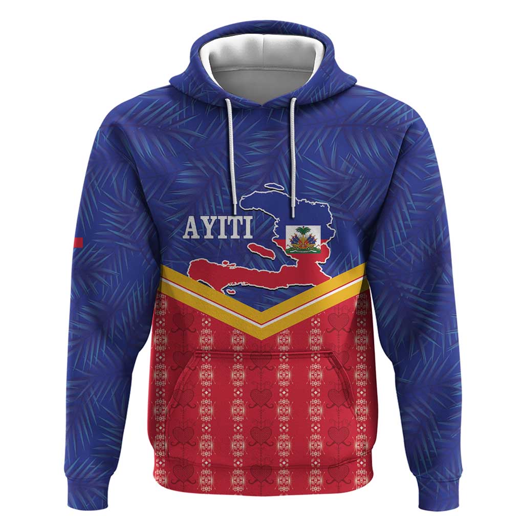 Afro-Haitians Hoodie Proud Ayiti Veve Vodou Royal Palm Leaves - Wonder Print Shop