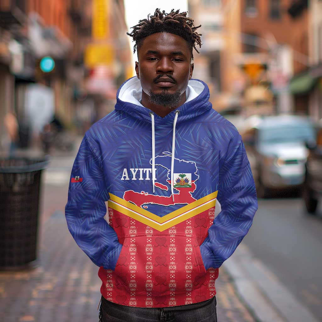 Afro-Haitians Hoodie Proud Ayiti Veve Vodou Royal Palm Leaves - Wonder Print Shop