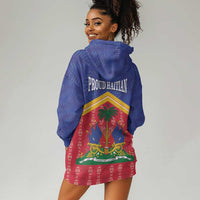 Afro-Haitians Hoodie Dress Proud Ayiti Veve Vodou Royal Palm Leaves - Wonder Print Shop