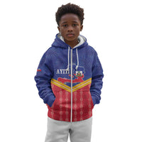 Afro-Haitians Kid Hoodie Proud Ayiti Veve Vodou Royal Palm Leaves - Wonder Print Shop
