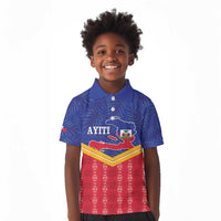 Afro-Haitians Kid Polo Shirt Proud Ayiti Veve Vodou Royal Palm Leaves LT14