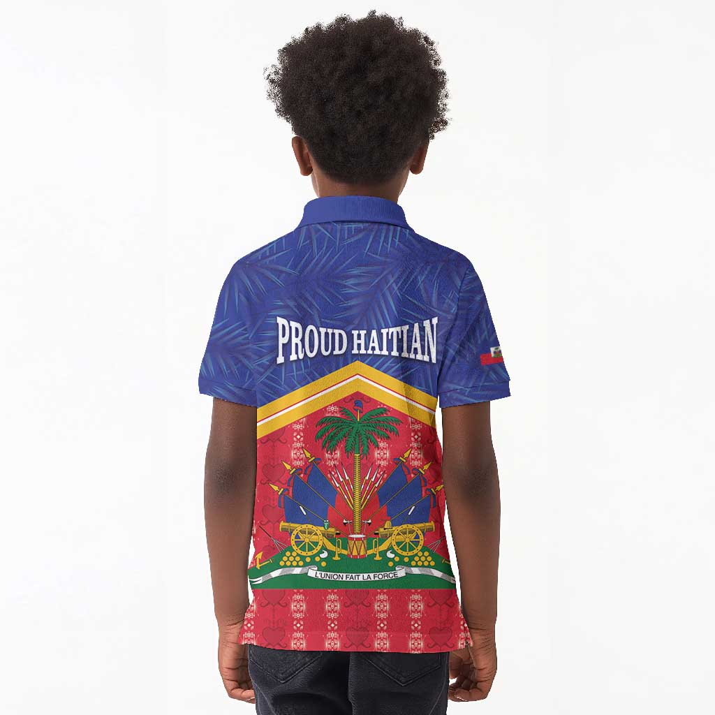 Afro-Haitians Kid Polo Shirt Proud Ayiti Veve Vodou Royal Palm Leaves LT14