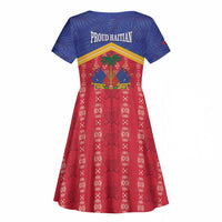 Afro-Haitians Kid Short Sleeve Dress Proud Ayiti Veve Vodou Royal Palm Leaves LT14