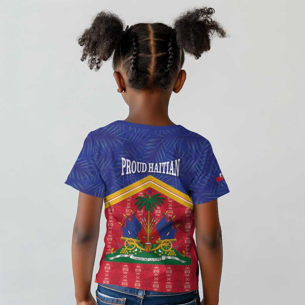 Afro-Haitians Kid T shirt Proud Ayiti Veve Vodou Royal Palm Leaves LT14