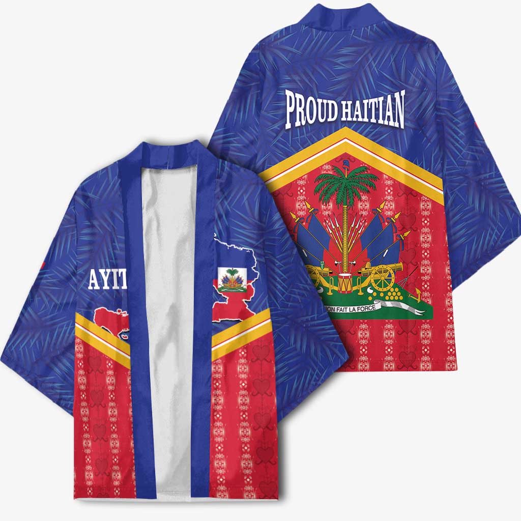 Afro-Haitians Kimono Proud Ayiti Veve Vodou Royal Palm Leaves - Wonder Print Shop