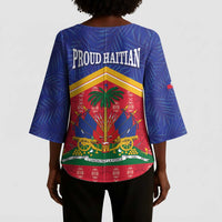 Afro-Haitians Kimono Sleeve Blouse Proud Ayiti Veve Vodou Royal Palm Leaves - Wonder Print Shop