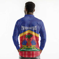 Afro-Haitians Long Sleeve Polo Shirt Proud Ayiti Veve Vodou Royal Palm Leaves - Wonder Print Shop