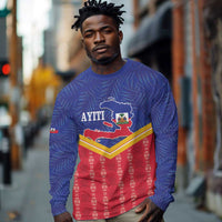Afro-Haitians Long Sleeve Shirt Proud Ayiti Veve Vodou Royal Palm Leaves - Wonder Print Shop
