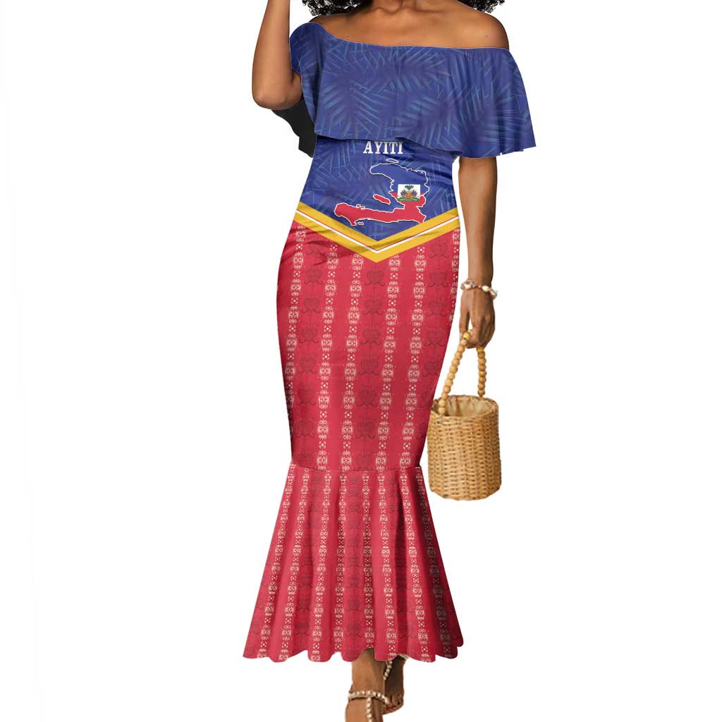Afro-Haitians Mermaid Dress Proud Ayiti Veve Vodou Royal Palm Leaves LT14