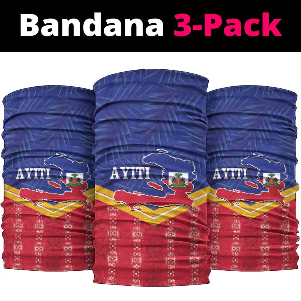 Afro-Haitians Neck Gaiter Proud Ayiti Veve Vodou Royal Palm Leaves - Wonder Print Shop