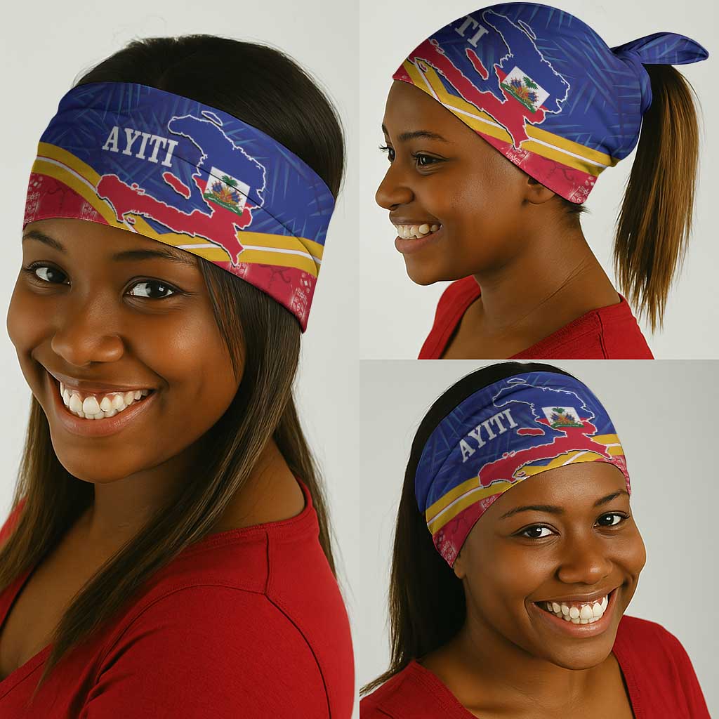 Afro-Haitians Neck Gaiter Proud Ayiti Veve Vodou Royal Palm Leaves - Wonder Print Shop