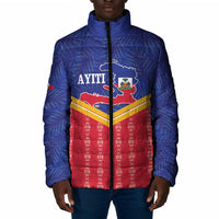 Afro-Haitians Padded Jacket Proud Ayiti Veve Vodou Royal Palm Leaves - Wonder Print Shop