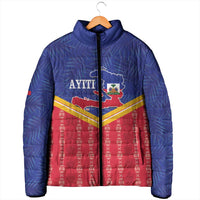 Afro-Haitians Padded Jacket Proud Ayiti Veve Vodou Royal Palm Leaves - Wonder Print Shop