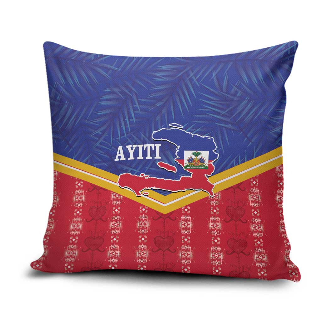 Afro-Haitians Pillow Cover Proud Ayiti Veve Vodou Royal Palm Leaves - Wonder Print Shop