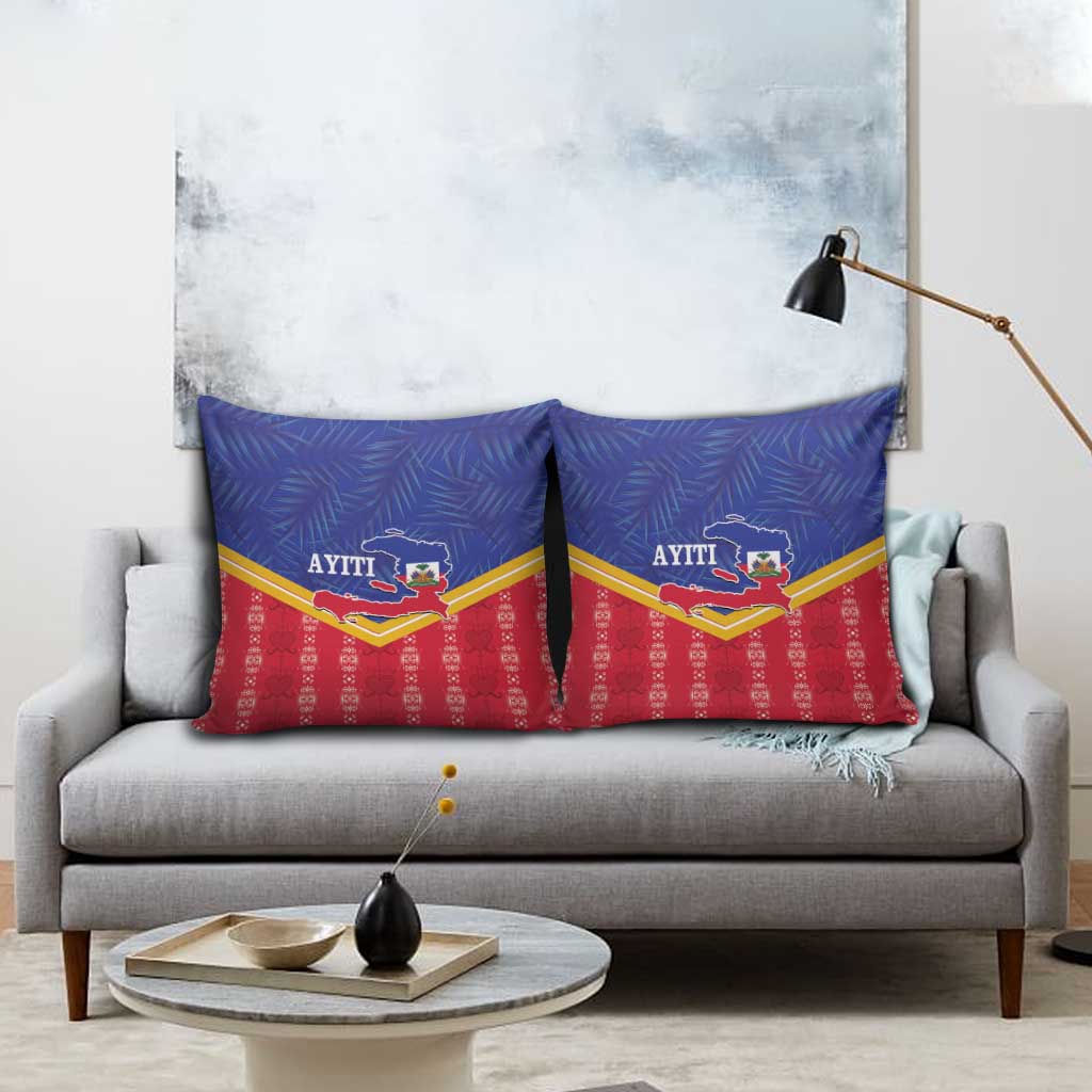 Afro-Haitians Pillow Cover Proud Ayiti Veve Vodou Royal Palm Leaves - Wonder Print Shop