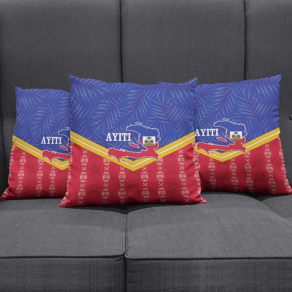 Afro-Haitians Pillow Cover Proud Ayiti Veve Vodou Royal Palm Leaves - Wonder Print Shop