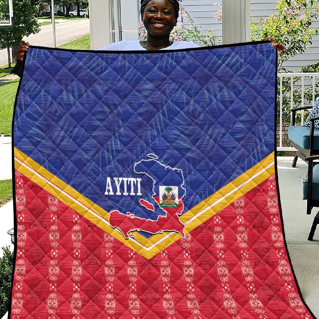 Afro-Haitians Quilt Proud Ayiti Veve Vodou Royal Palm Leaves - Wonder Print Shop