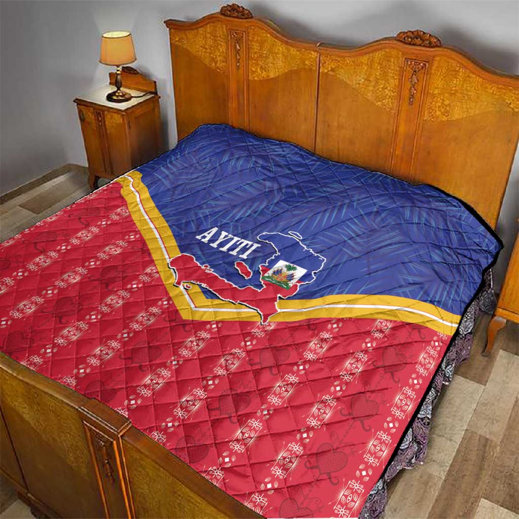 Afro-Haitians Quilt Proud Ayiti Veve Vodou Royal Palm Leaves - Wonder Print Shop