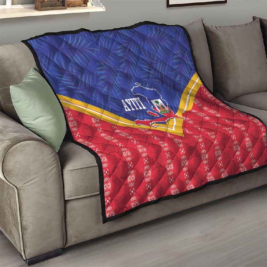 Afro-Haitians Quilt Proud Ayiti Veve Vodou Royal Palm Leaves - Wonder Print Shop