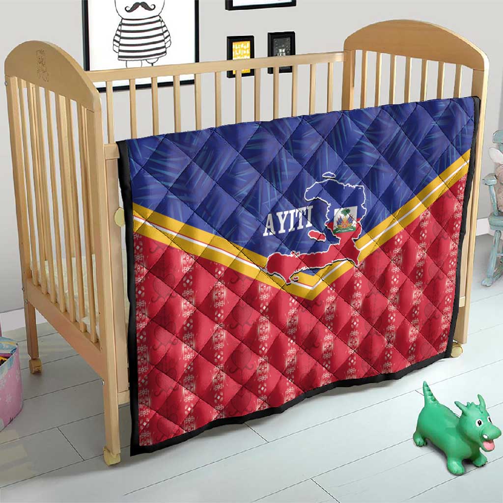 Afro-Haitians Quilt Proud Ayiti Veve Vodou Royal Palm Leaves - Wonder Print Shop