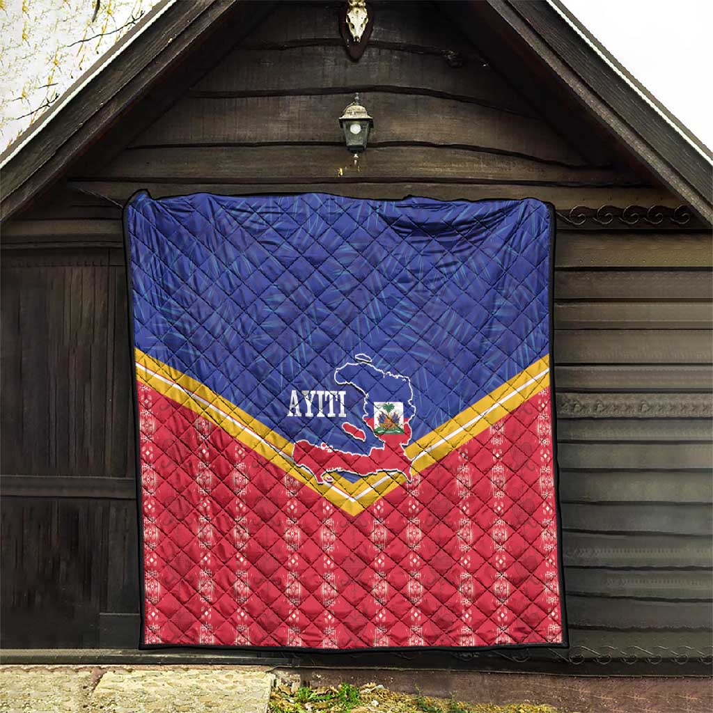 Afro-Haitians Quilt Proud Ayiti Veve Vodou Royal Palm Leaves - Wonder Print Shop