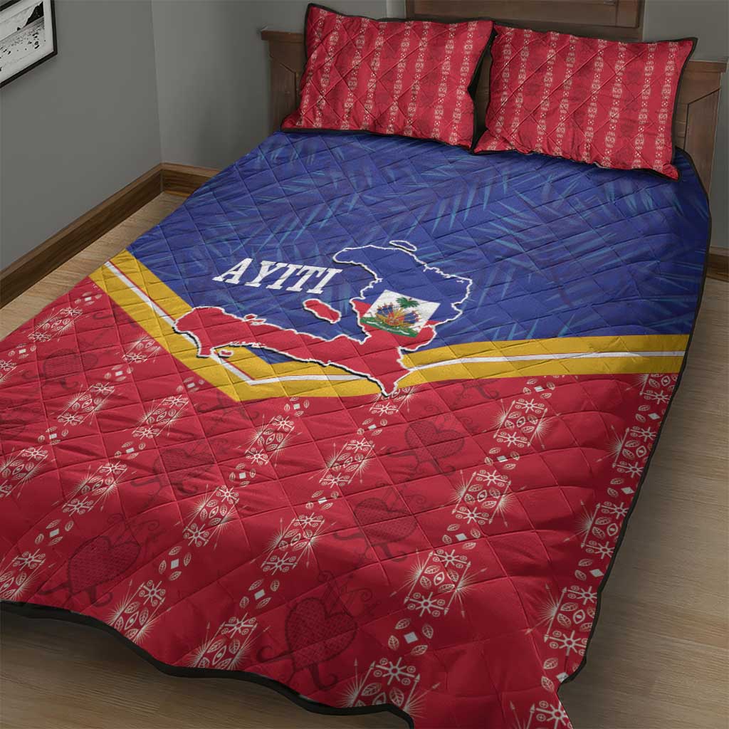 Afro-Haitians Quilt Bed Set Proud Ayiti Veve Vodou Royal Palm Leaves - Wonder Print Shop