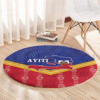 Afro-Haitians Round Carpet Proud Ayiti Veve Vodou Royal Palm Leaves - Wonder Print Shop