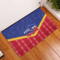 Afro-Haitians Rubber Doormat Proud Ayiti Veve Vodou Royal Palm Leaves - Wonder Print Shop