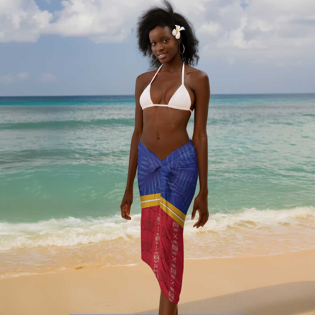 Afro-Haitians Sarong Proud Ayiti Veve Vodou Royal Palm Leaves - Wonder Print Shop