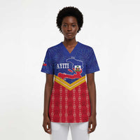 Afro-Haitians Scrub Top Proud Ayiti Veve Vodou Royal Palm Leaves - Wonder Print Shop